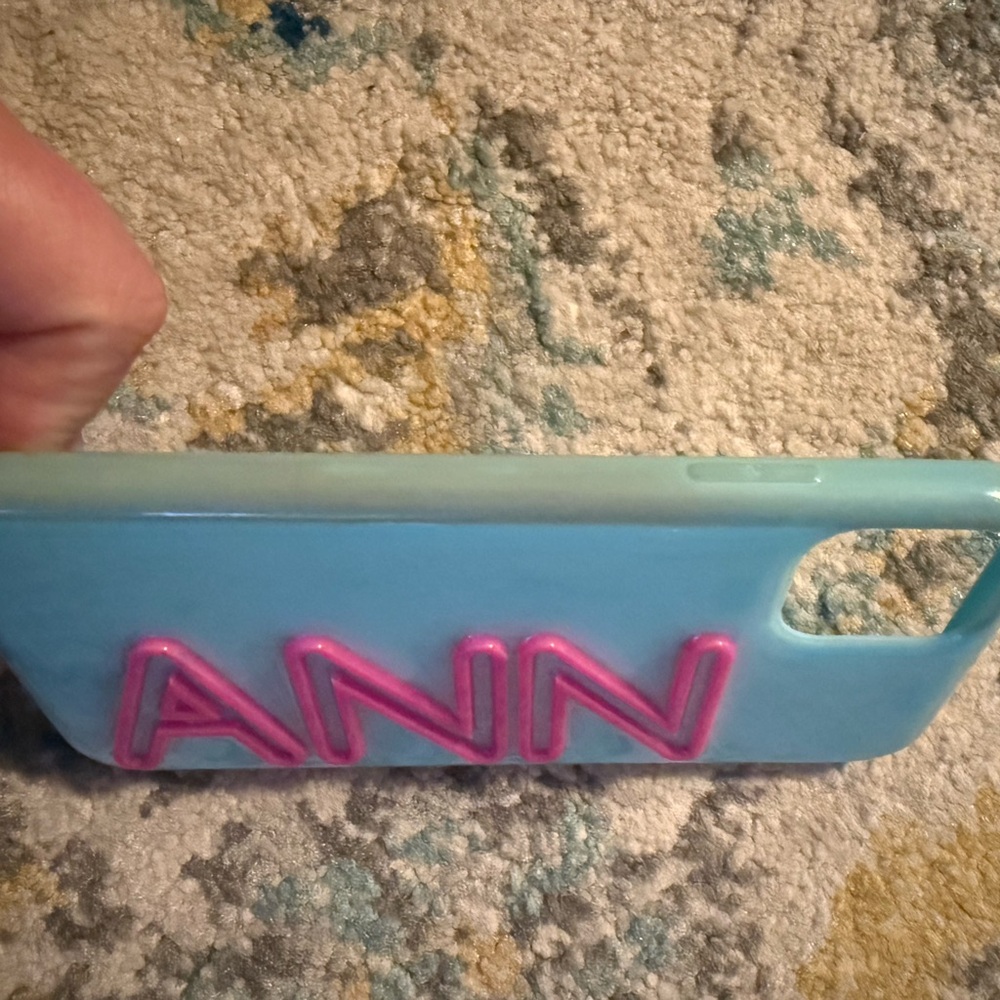 BaubleBar Blue and Pink iPhone Case with 3D Neon Design - Picture 2 of 5